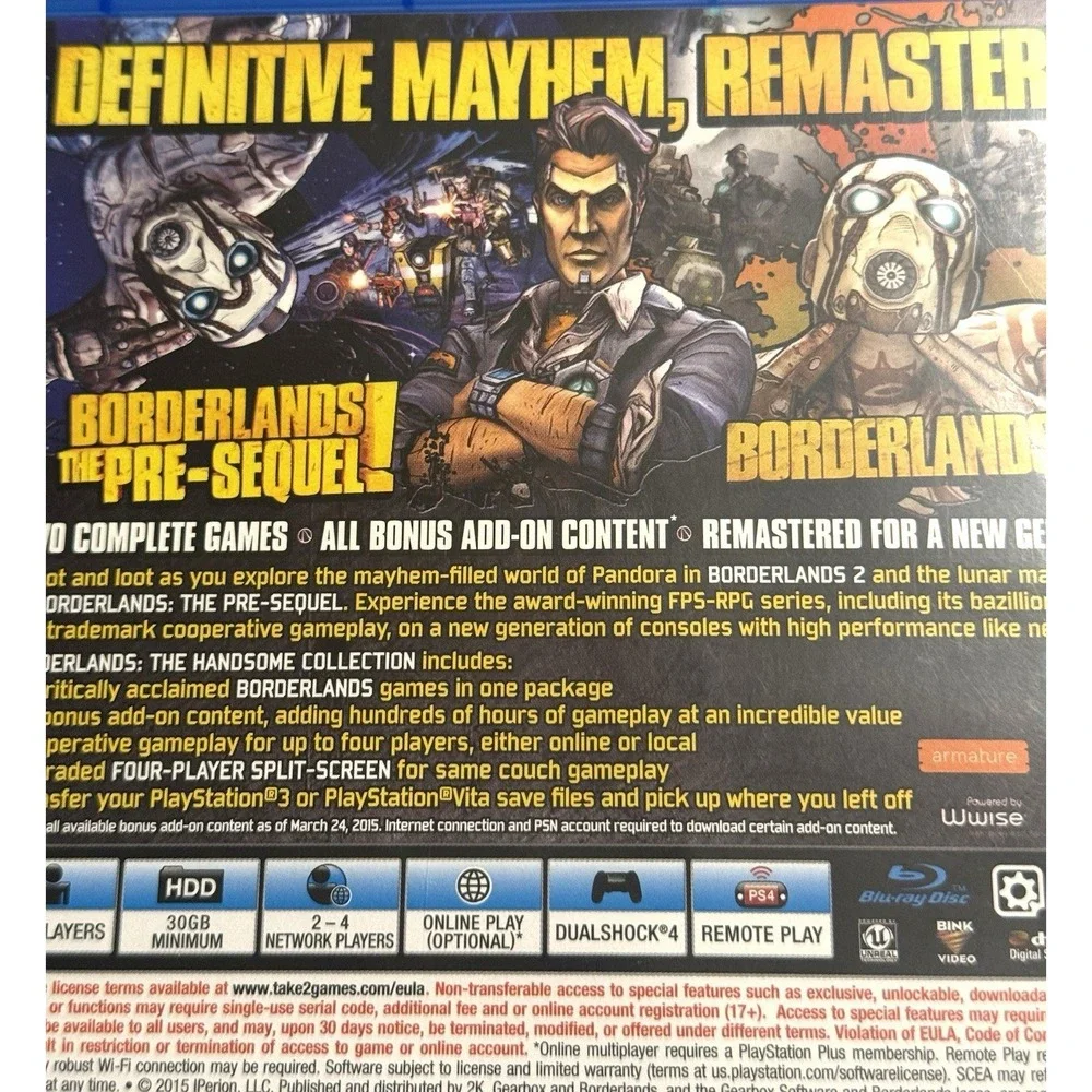 Borderlands: The Handsome Collection PS4 (Sony PlayStation 4) CIB Complete Works